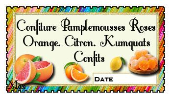 Confiture pamplemousses roses orange citron kumquats confits